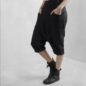 Black Low Crotch Shorts Organic Cotton Lycra by Eleven44 - Size Large